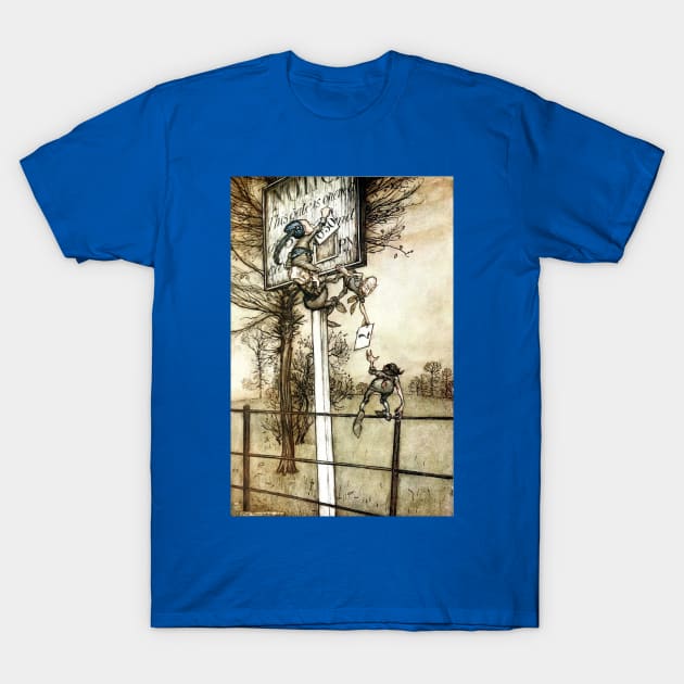 Tricky Fairies - Peter Pan of Kensington Gardens - Arthur Rackham T-Shirt by forgottenbeauty